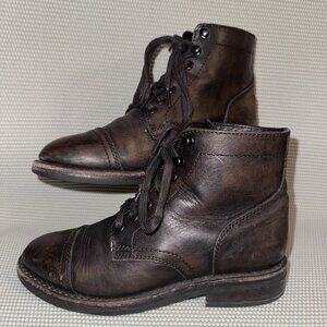 THURSDAY Boot Company Captain Cap Toe Brown Leather Boots Booties Women’s Size 7